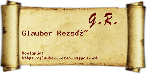 Glauber Rezső névjegykártya